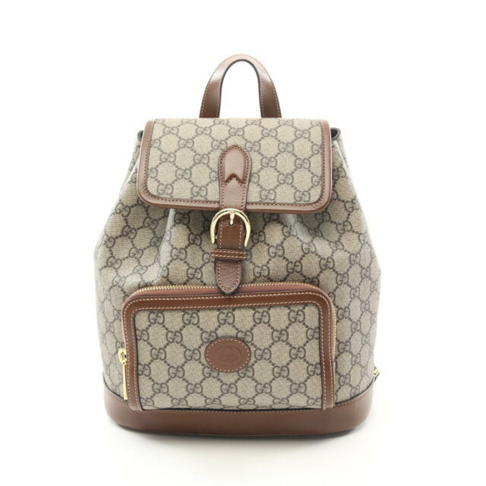 Gucci Interlocking Gg Supreme Backpack Leather Be… - image 1